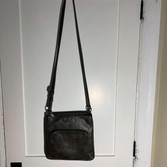 Espe grey crossbody bag/purse vegan leather - Picture 2 of 10